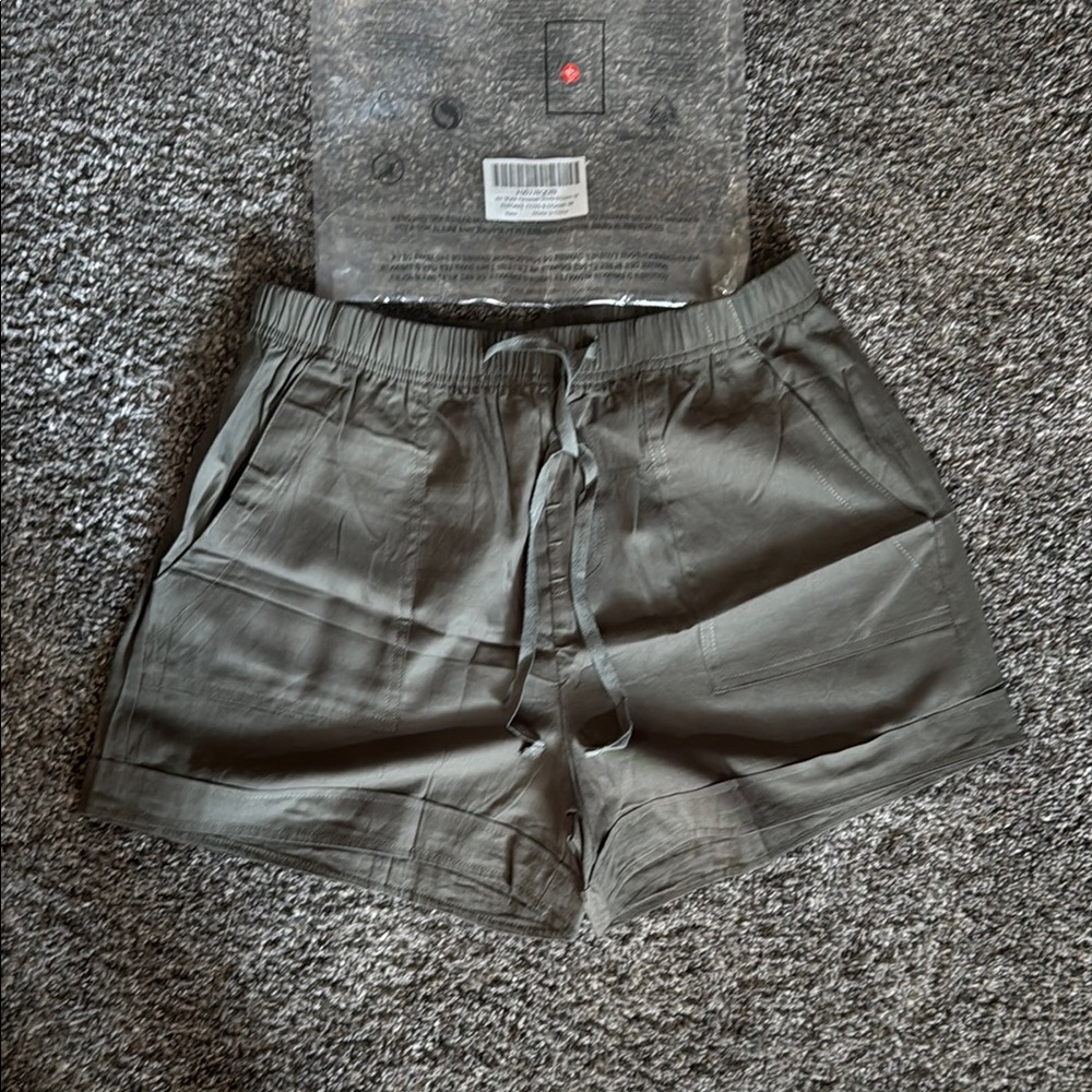 Women’s Elastic Waist Olive Green Shorts